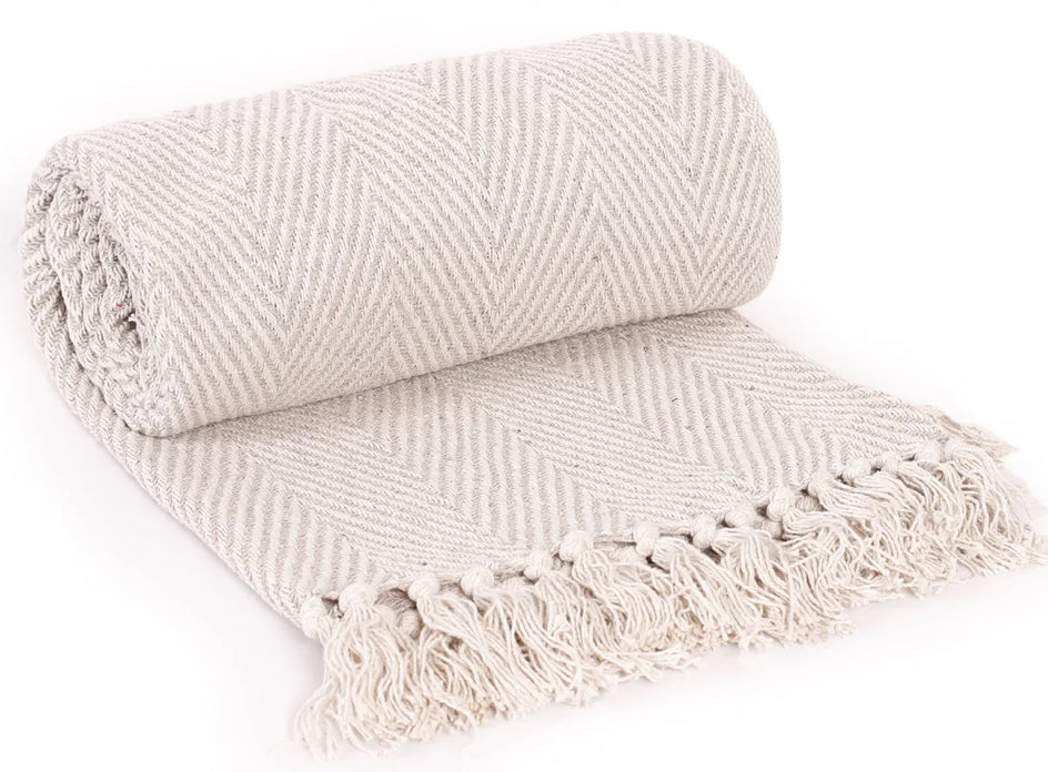 Gingko Knitted Throw Blanket
