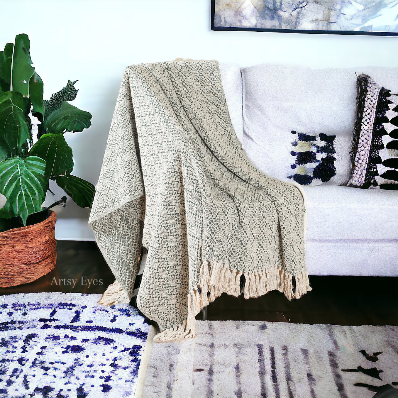 Fir Knitted Throw Blanket