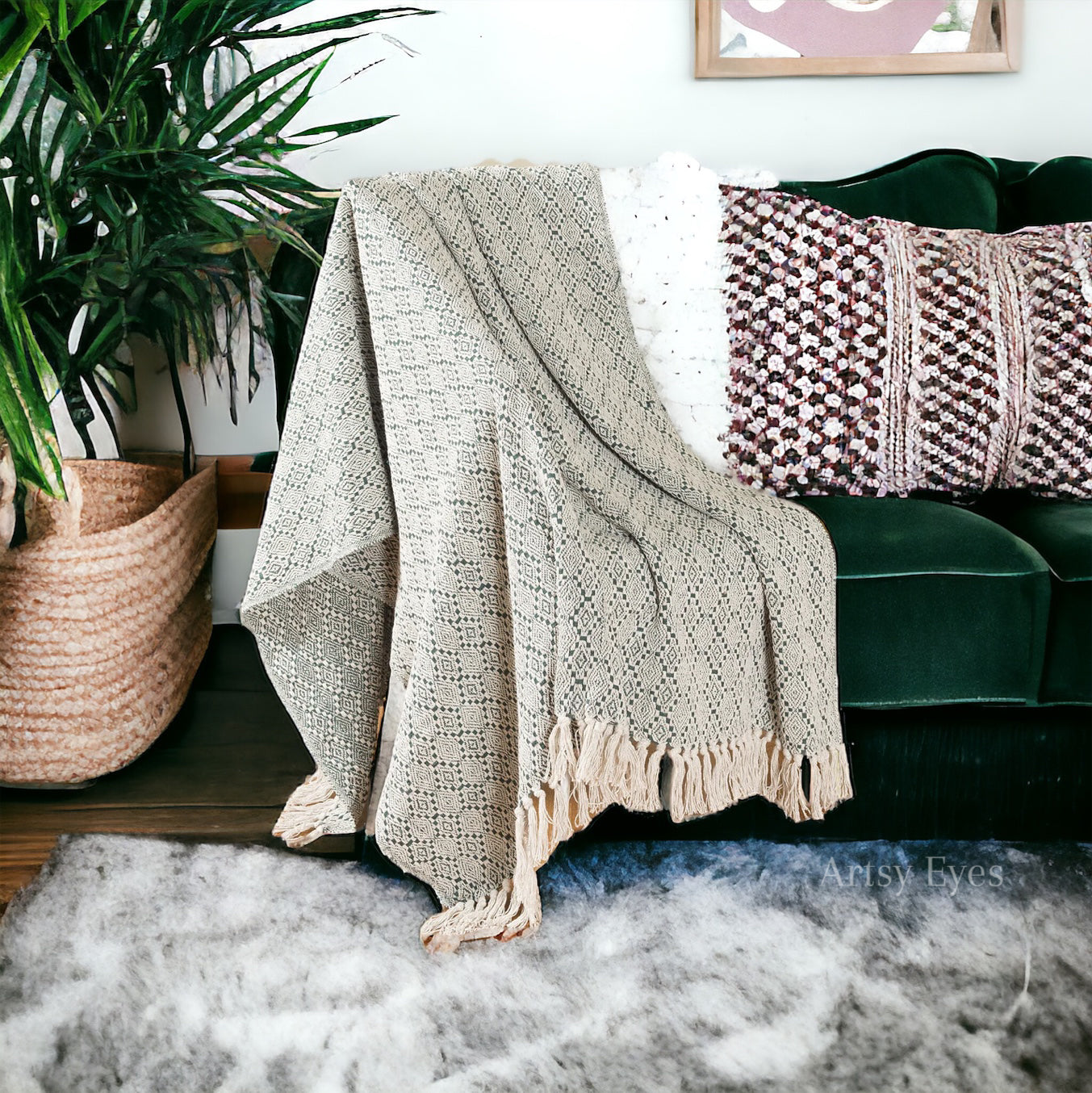 Fir Knitted Throw Blanket